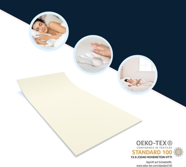 Viscoelastische Matratzenauflage ohne Bezug 220x130x4 cm Bild 6