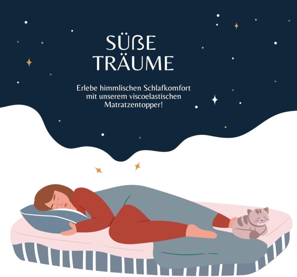 Viscoelastische Matratzenauflage ohne Bezug 220x130x4 cm Bild 5