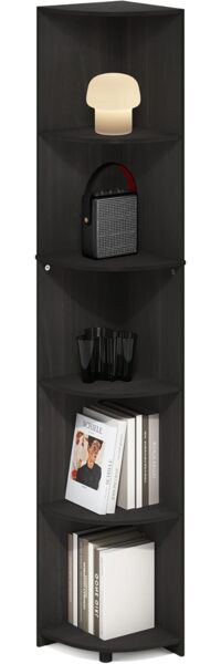 Furinno Econ 5-stufiges Eckregal, Bücherregal, Espresso