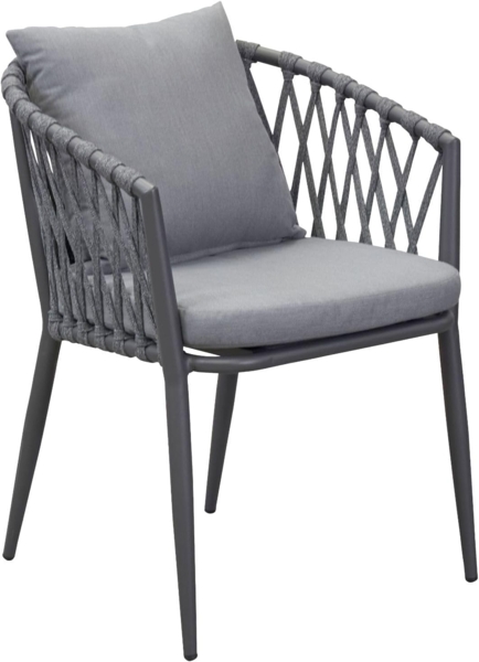 SUNREPO Stuhl, Rope Farbe dunkelgrau, Kissen dunkelgrau, Alugestell anthrazit,