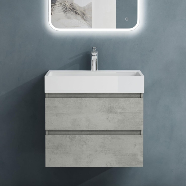 doporro Badmöbel-Set Badmöbel-set Verona Waschbecken-Unterschrank Wandmontage