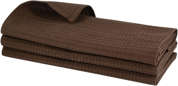 Engelland Geschirrtuch Poliertuch, (Vorteils-Set, 3-tlg, Waffel-Pique), 100 % Baumwolle, integrierte Aufhängeschlaufe, 70 x 50 cm