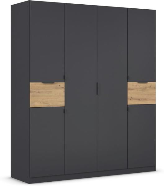 rauch Kleiderschrank, Drehtürenschrank TICAO, 6-türig, 2 Schubkästen, inkl. Türdämpferset, Grau metallic, 181x210x54cm