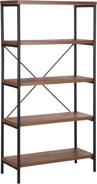 Regal dunkler Holzfarbton 5 Fächer BRISBANE