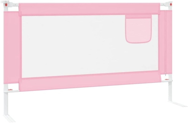 vidaXL Kleinkind Bettschutzgitter Bettgitter Kinderbettgitter Babybettgitter Gitter Kinderbett Babybett Rausfallschutz Rosa 140x25 cm Stoff Bild 5