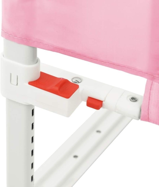 vidaXL Kleinkind Bettschutzgitter Bettgitter Kinderbettgitter Babybettgitter Gitter Kinderbett Babybett Rausfallschutz Rosa 140x25 cm Stoff Bild 8