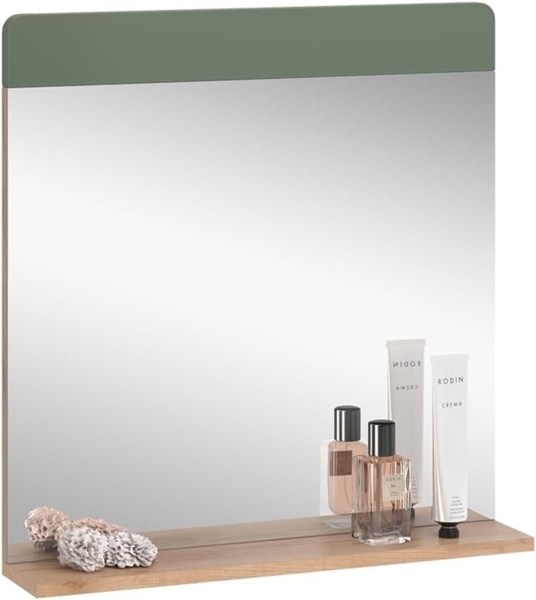 Badezimmerspiegel Izan Grün/Goldkraft Eiche 60 x 62 cm mit Ablage Vicco Bild 6