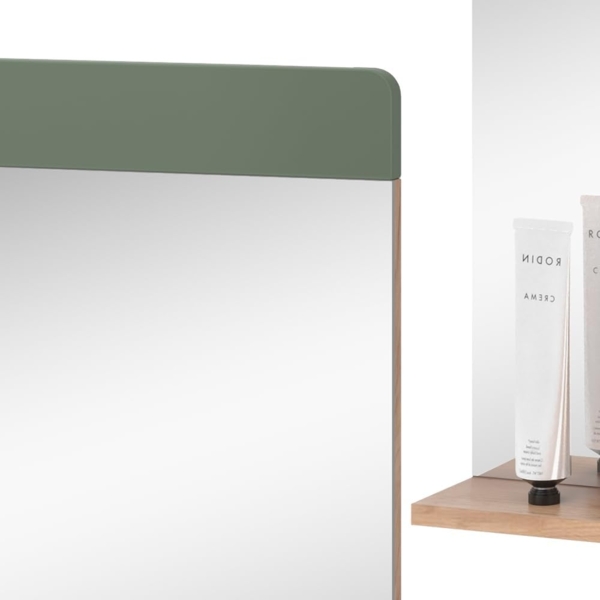 Badezimmerspiegel Izan Grün/Goldkraft Eiche 60 x 62 cm mit Ablage Vicco Bild 5