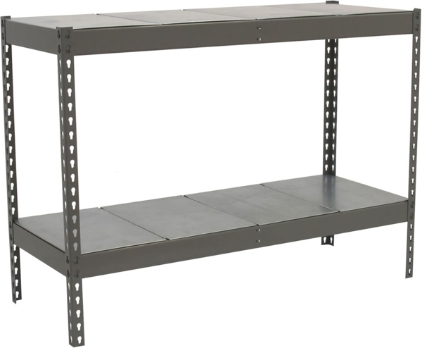 SimonRack SimonTaller Metallregal, 400 kg, 900 x 1200 x 750 mm, 2 Regale, Lagerregal, Industriegal, Grau/verzinkt