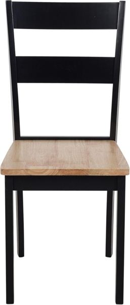Esszimmerstuhl Holz hellbraun / schwarz 2er Set GEORGIA