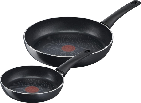 Tefal Pfannen-Set Generous Cook, Aluminium (Set, 2-tlg, je 1 Pfanne Ø 20/28 cm, H: 4,5/5 cm), Antihaftversiegelung, Thermo-Signal, tief, alle Herdarten, Induktion