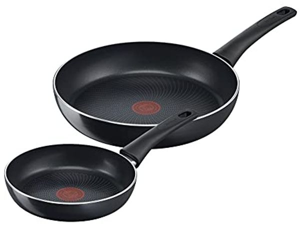 Tefal Pfannen-Set Generous Cook, Aluminium (Set, 2-tlg, je 1 Pfanne Ø 20/28 cm, H: 4,5/5 cm), Antihaftversiegelung, Thermo-Signal, tief, alle Herdarten, Induktion