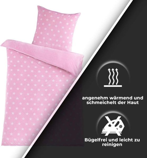 Malika Wendebettwäsche 135x200 + 80x80 cm Cashmere Touch Sterne Bettwäsche, atmungsaktiv, Mikrofaser, 2 teilig, Für Allergiker geeignet, pflegeleicht, angenehm weicher Stoff Bild 7