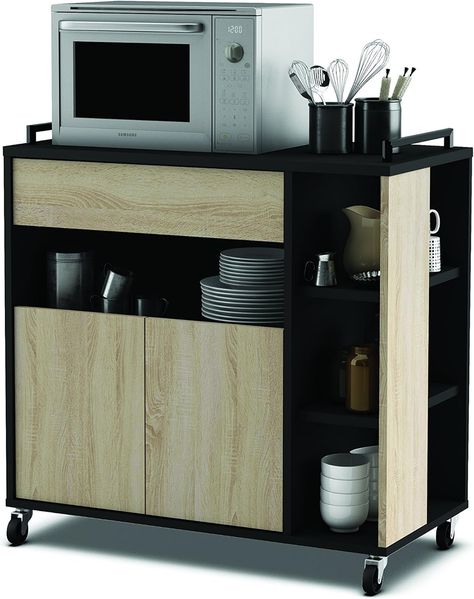 Demeyere Küchenwagen/Schrank aus Eiche und Schwarz # 10