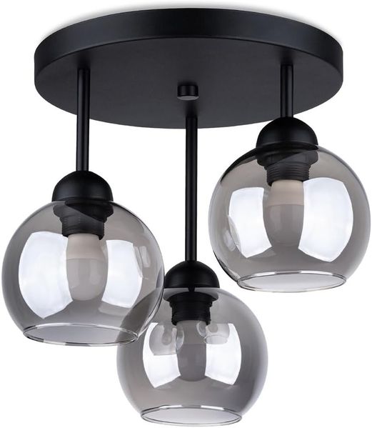 SOLLUX SL. 1140 Kronleuchter ALINO 3XE27 60W Stahl schwarz L:35cm B:35cm H:35cm dimmbar