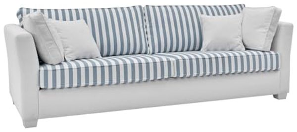 Sofa 3-Sitzer Hooge in creme und blau 240 cm