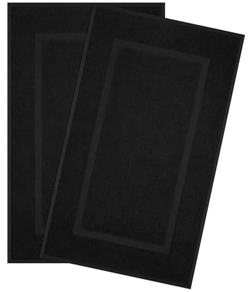 HAMMETEX Badematte Hotelmatte, Duschvorleger, Höhe 5 mm, rutschhemmend beschichtet, beidseitig nutzbar, Baumwolle, rechteckig, 2-teiliges Set, einfarbig, 100% Baumwolle