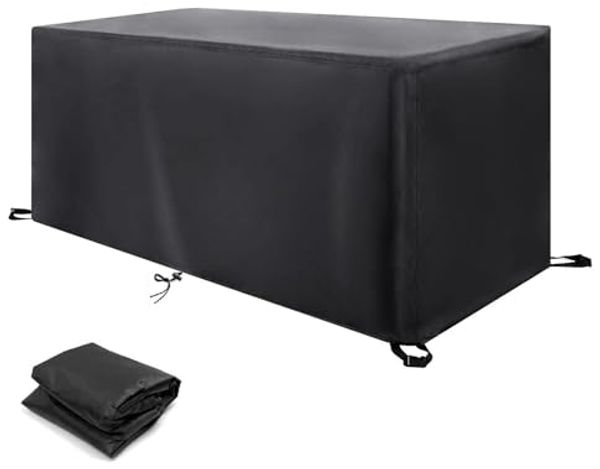 Abdeckungen für Gartenmöbel Wasserdicht, 420D Oxford Schutzhülle Anti-UV Abdeckplane für Gartentische Terrassenmöbel, Schwerlast Regenschutz und Staubfest Abdeckung Gartenbank 130 x 60 x 90 cm