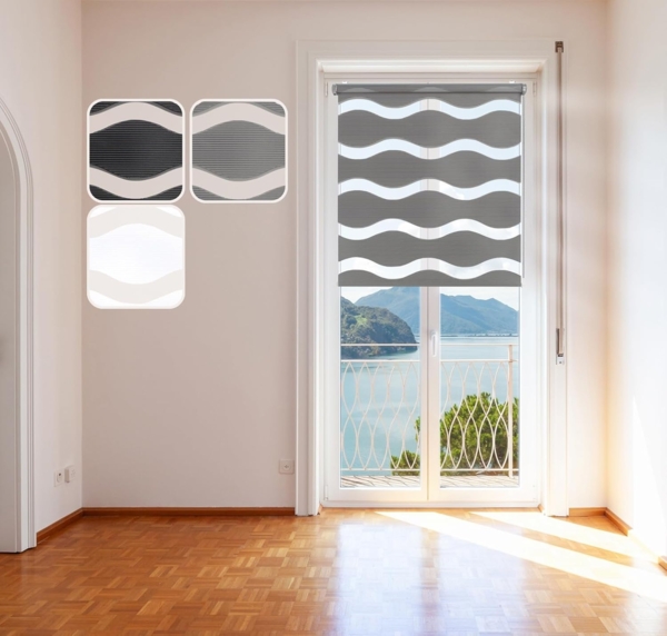 Doppelrollo Doppelrollo "Wave" Duo-Rollo Klemm-Fix mit Klemmträger, Fenster-Rollo, DomDeco, Klemm- oder Schraubmontage