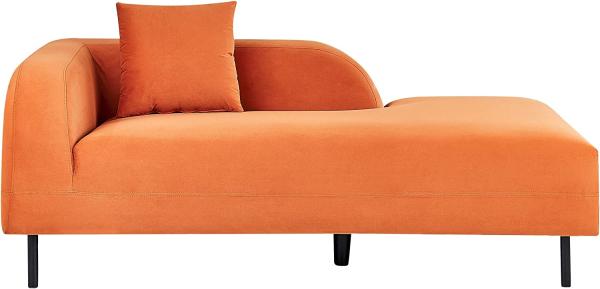 Chaiselongue Samtstoff orange linksseitig LE CRAU