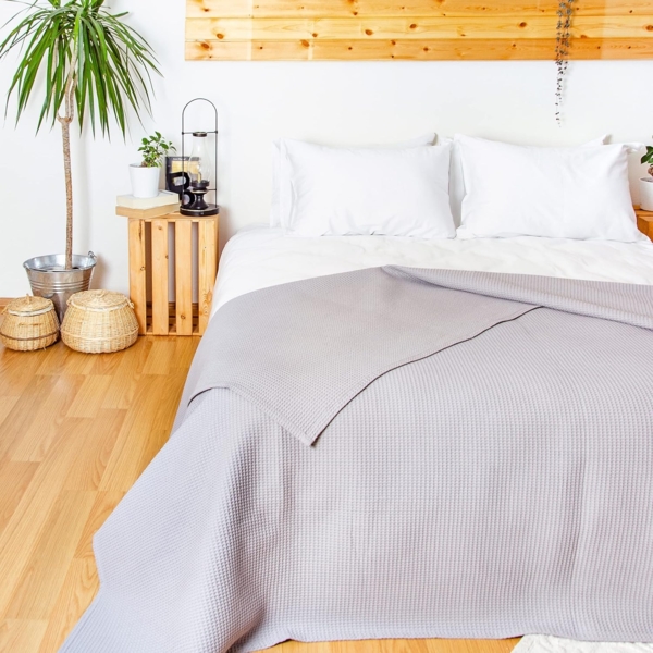 Laynenburg Tagesdecke LAYNENBURG Tagesdecke Waffelpique Baumwolle 150x200–240x260 cm, Wohndecke als Sommerdecke, Bett-Überwurf, Couch-Überwurf, Sofa-Decke Bild 3