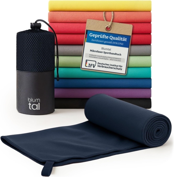 Blumtal Sporthandtuch Mikrofaser Handtuch - kompakte Mikrofaser Handtücher, Mikrofaser (inkl. Transporttasche, einzeln oder als Set verfügbar, 1-St), ultra leicht & schnelltrocknend, Reisehandtuch, Strandhandtuch