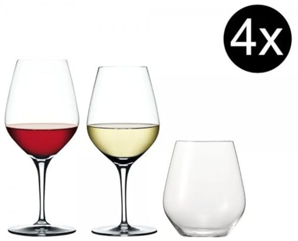 Spiegelau 12er Set Rotwein, Weißwein, Universal 440/01/02 Authentis
