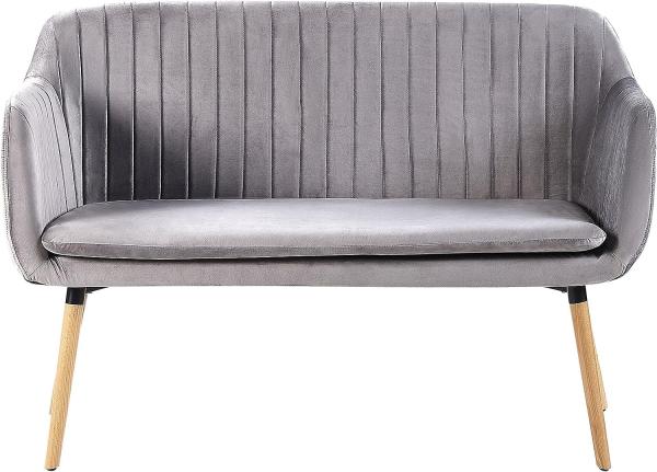 2-Sitzer Sofa Samtstoff hellgrau TABY