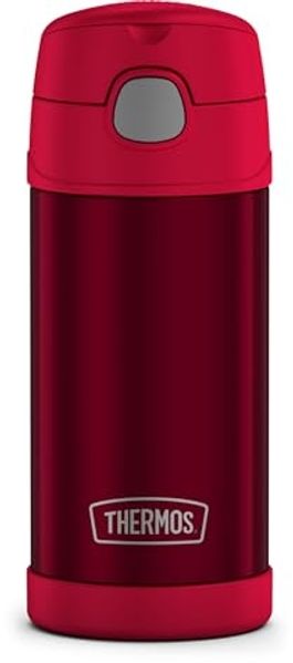 THERMOS Isolierflasche FUNTAINER STRAW BOTTLE, doppelwandiger Edelstahl, spülmaschinenfest, 0,35l, mit Silikonstrohalm, absolut dicht