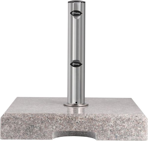 Sekey Granit Sonnenschirmständer mit Edelstahlrohr, Hochwertiger Sockel, für Schirmstöcke bis 32-48 mm, Balkonschirmständer 30KG Quadratisch