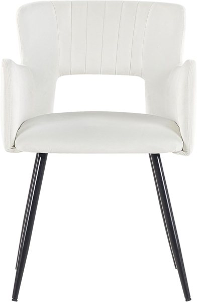 Esszimmerstuhl 2er Set SANILAC Samtstoff Weiß