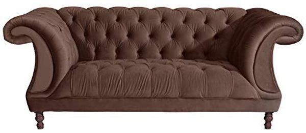 Ivette Sofa 2-Sitzer Samtvelours Braun Buche Nussbaumfarben