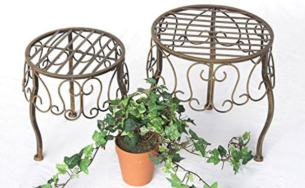 Blumenhocker 2er Set Blumenständer 140129 Pflanzenständer Hocker Beistelltisch