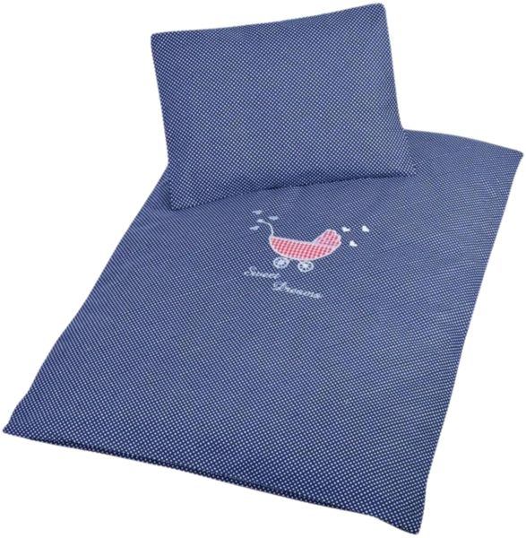 sei Design® Kinderbettwäsche 2 TLG. Babybettwäsche passend zu Kinderwagenset: Bettdeckenbezug 60x80 + Kopfkissenbezug 30x40 Bild 1