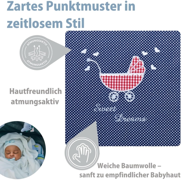 sei Design® Kinderbettwäsche 2 TLG. Babybettwäsche passend zu Kinderwagenset: Bettdeckenbezug 60x80 + Kopfkissenbezug 30x40 Bild 4