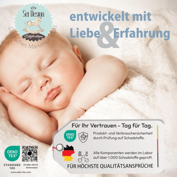 sei Design® Kinderbettwäsche 2 TLG. Babybettwäsche passend zu Kinderwagenset: Bettdeckenbezug 60x80 + Kopfkissenbezug 30x40 Bild 6