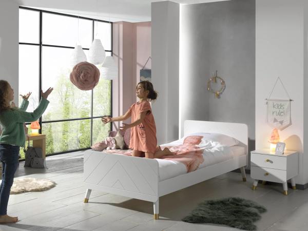 Vipack 'Billy' Nachtkonsole, lackiert Satin Weiß, mit 2 Schubladen Bild 2