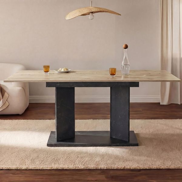 B&D home Säulen-Esstisch VIVIAN, ausziehbar, 120-160cm, 4-6 Personen