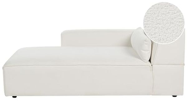 Chaiselongue Bouclé cremeweiß rechtsseitig HELLNAR