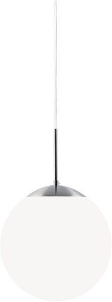 Pendelleuchte, 1 x E27/60W, Nickel matt, Glas opal 200 mm
