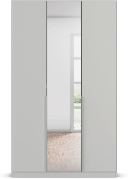 Rauch Möbel Alabama Drehtürenschrank Schrank Kleiderschrank Grau mit Spiegel, 3-türig, Inklusive Zubehörpaket Classic, 2 Kleiderstangen, 5 Einlegeböden, BxHxT 136 x 210 x 54 cm Bild 3
