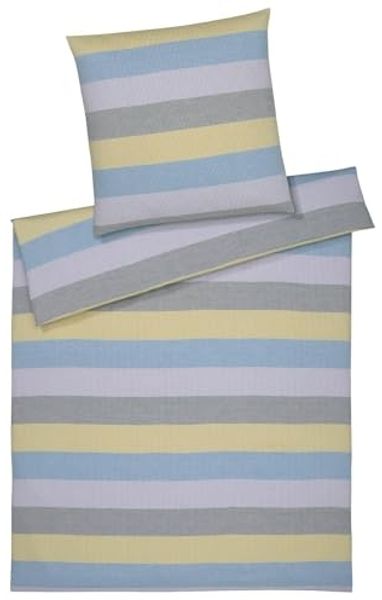 elegante Halbleinen Bettwäsche Glee sonne|155x220 cm + 80x80 cm