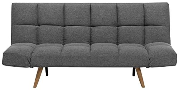 Schlafsofa 3-Sitzer Polsterbezug dunkelgrau INGARO