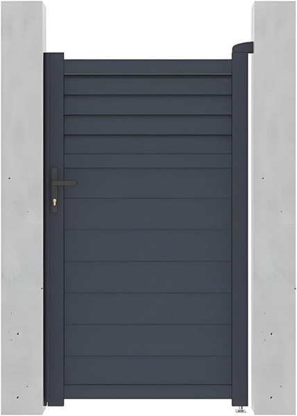 Vente-unique - Gartentor Flügeltor - Aluminium - 103 x 181 cm - Anthrazit - VIAZO