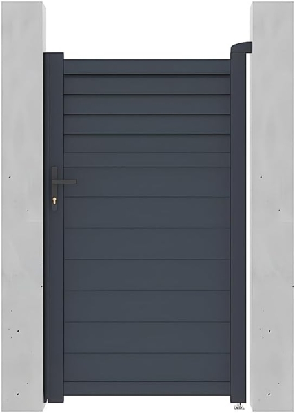 Vente-unique - Gartentor Flügeltor - Aluminium - 103 x 181 cm - Anthrazit - VIAZO