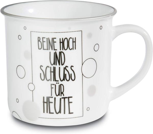 NICI Tasse Beine hoch und Schluss für heute, Kaffeetasse, Becher, Porzellan, Bunt, 45033