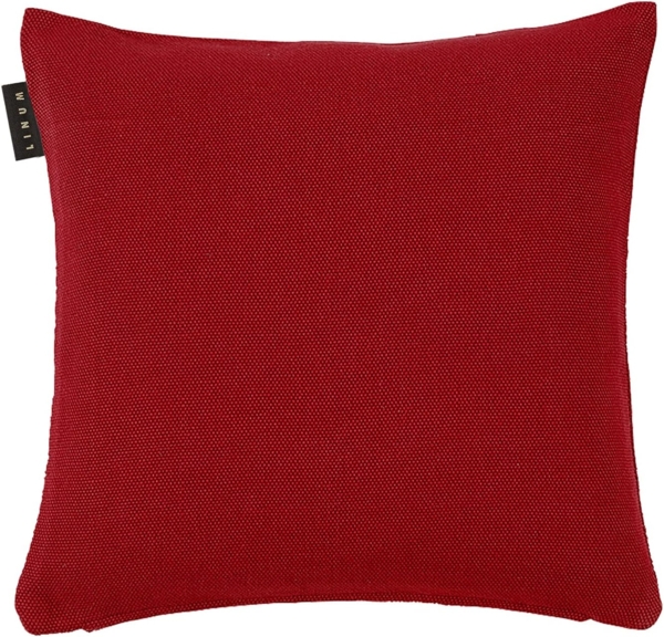 LINUM PEPPER Premium Kissenhülle für Dekokissen 40x40 cm, 100% Baumwolle, Maschinenwaschbar, Rot