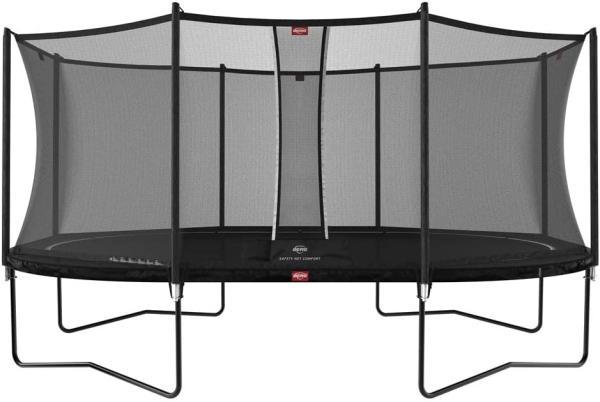 BERG Trampolin oval 520x345 cm schwarz mit Sicherheitsnetz Comfort Grand Favorit Regular