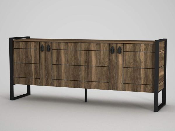 Sideboard Lost mit Metallfüße Walnuss