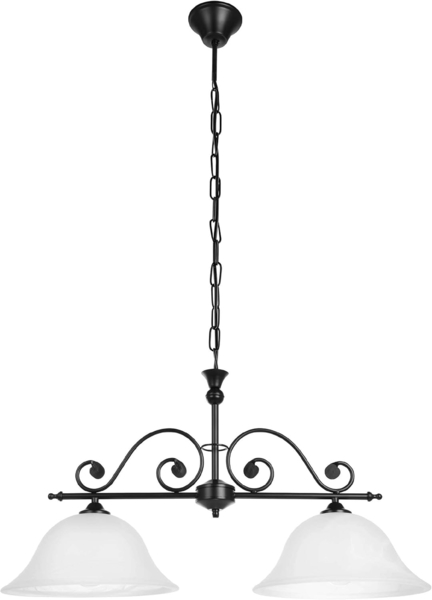 Eglo 91004 Hängeleuchte MURCIA schwarz weiß Alabasterglas E27 max. 2X40W H110 L68 cm